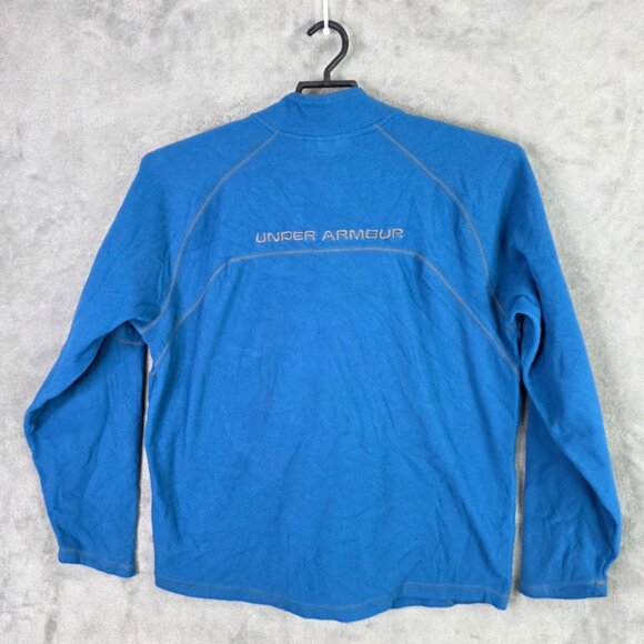 Mens Under Armour Blue Fleece 1/4 Zip Pullover Loose Fit 100% Polyester Size XL - Picture 5 of 9